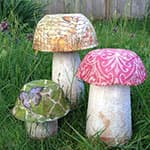 废弃物DIY制作花园装饰蘑菇