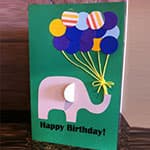儿童DIY可爱的大象气球贴画贺卡