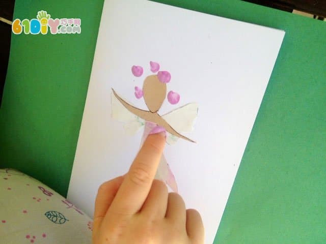 感恩节儿童DIY仙女贴画卡片
