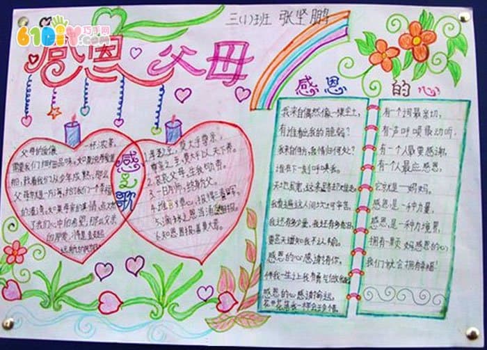 感恩节手抄报——感恩父母