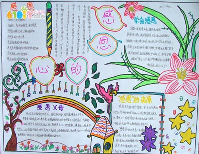 感恩节手抄报——感恩父母