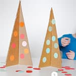 儿童手工制作废纸板圣诞树