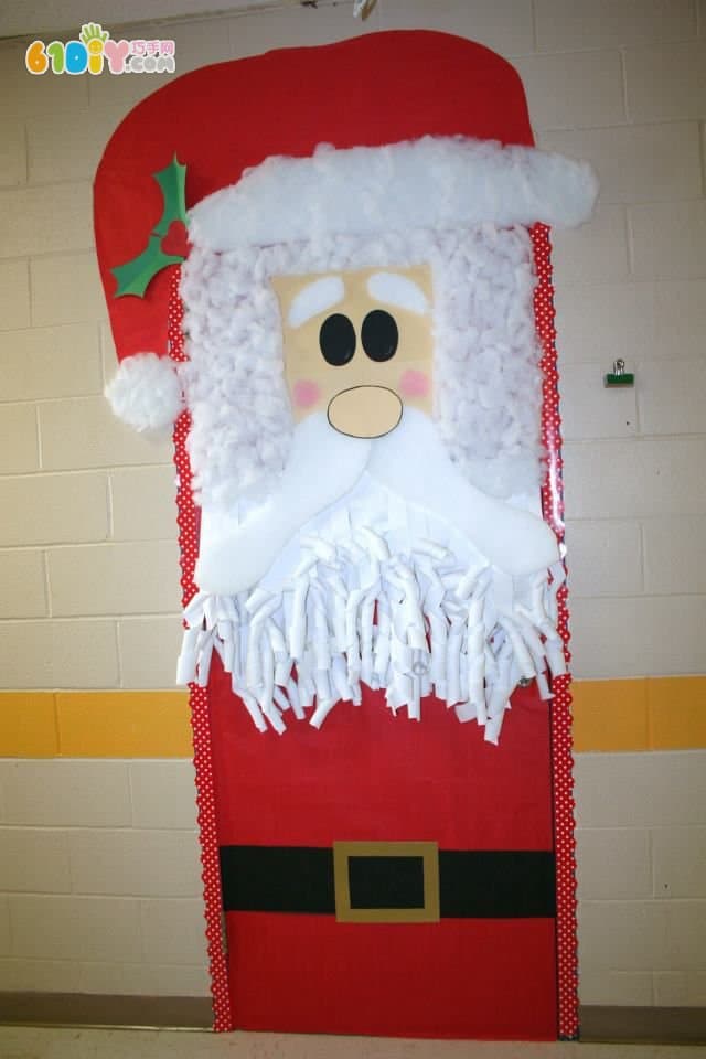 幼儿园圣诞节门装饰漂亮可爱的圣诞老人