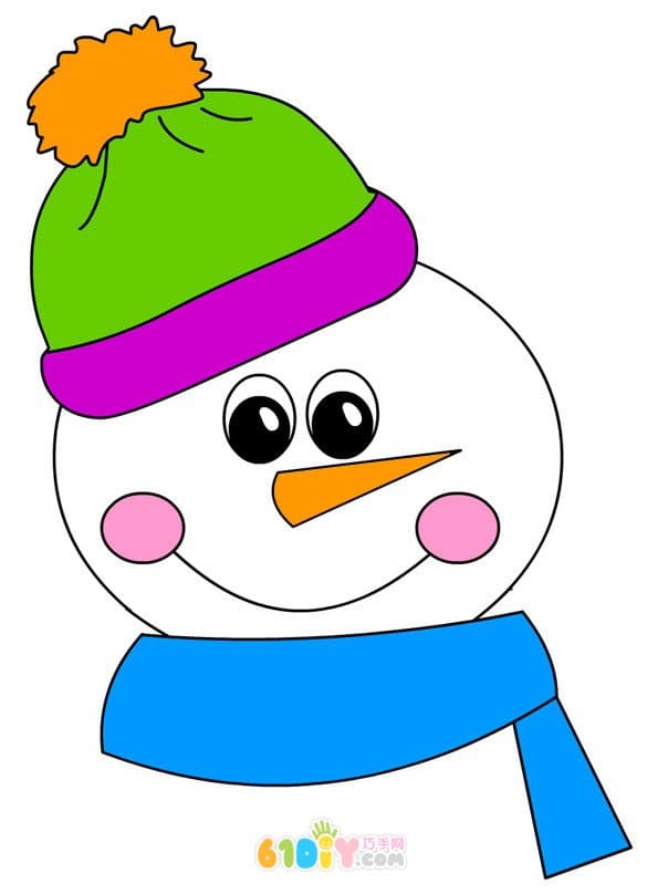 8款简单可爱的雪人填色图