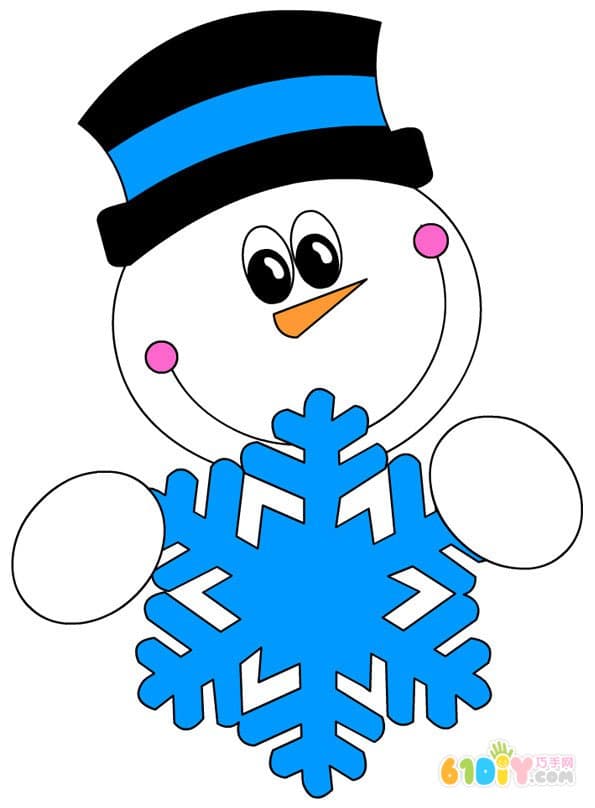 8款简单可爱的雪人填色图