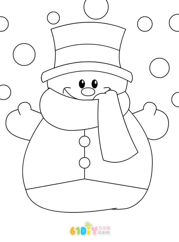 8款简单可爱的雪人填色图