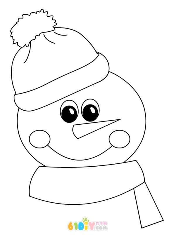 8款简单可爱的雪人填色图
