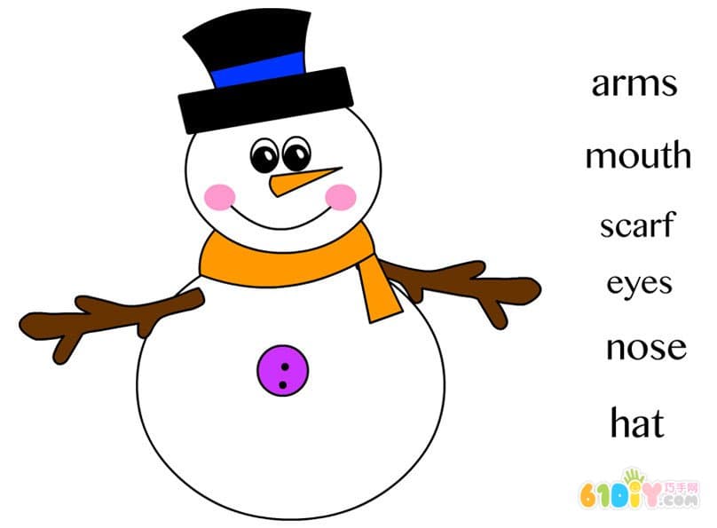 8款简单可爱的雪人填色图