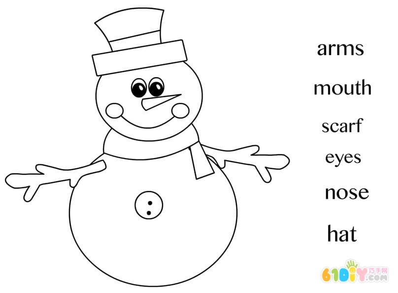 8款简单可爱的雪人填色图