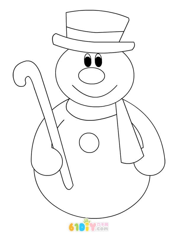 8款简单可爱的雪人填色图