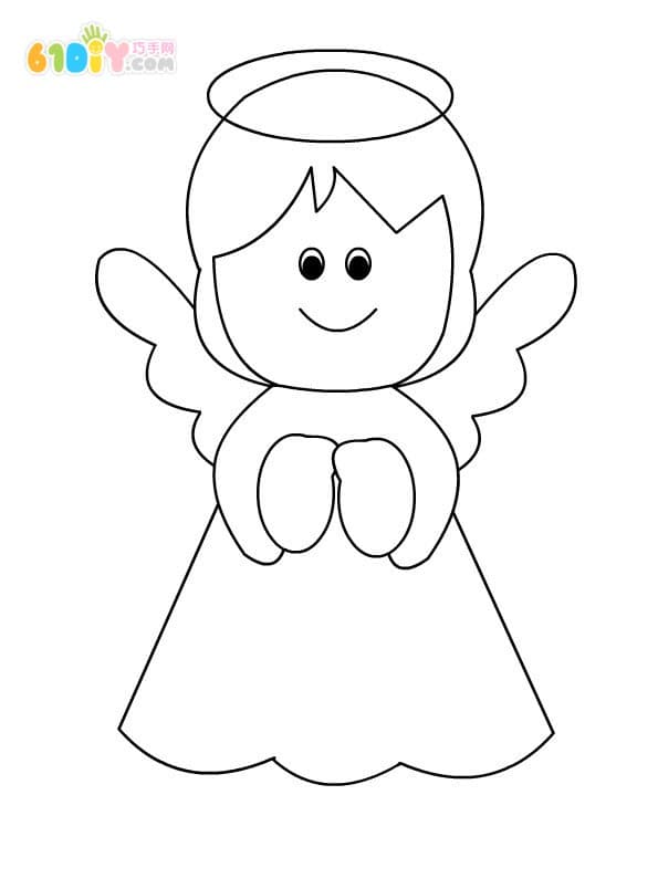 4款幼儿园圣诞节天使填色图
