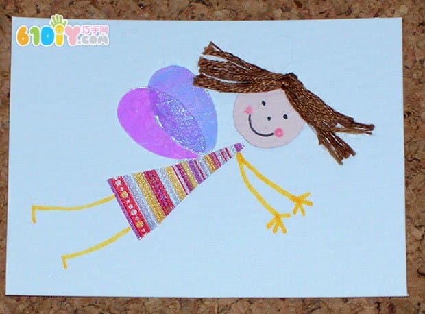 儿童手工制作简单可爱的天使贴画