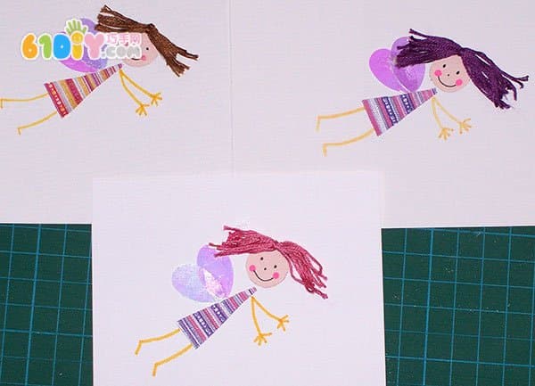 儿童手工制作简单可爱的天使贴画