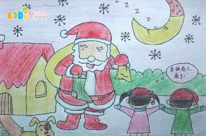 圣诞节儿童画图片