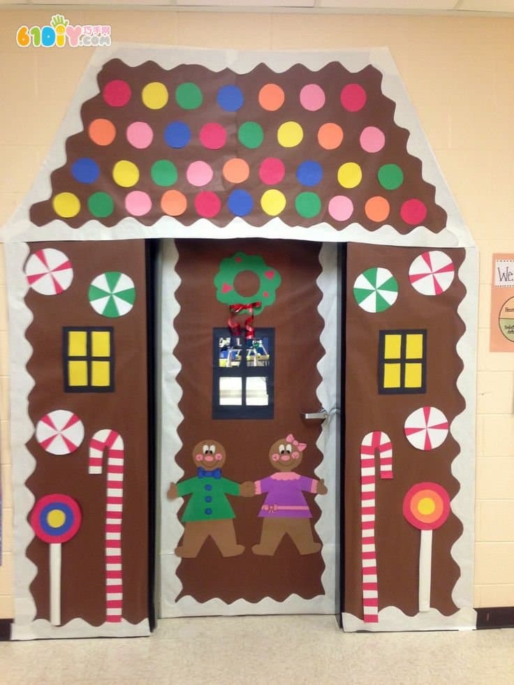 幼儿园圣诞节门口装饰 7款圣诞屋造型布置