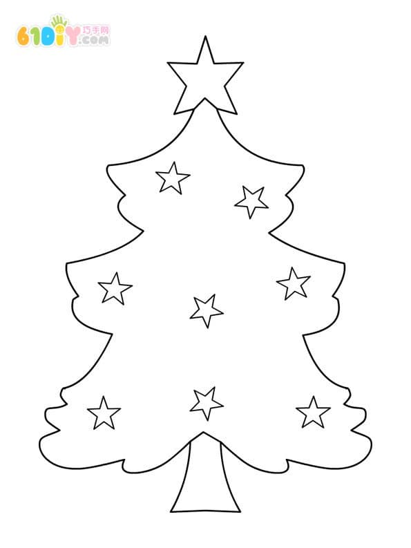 10款幼儿园圣诞树填色图_树木简笔画_巧巧手