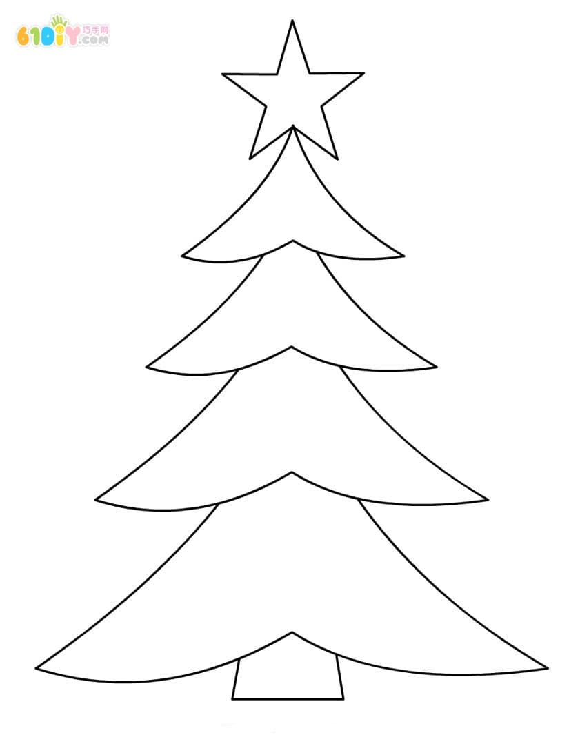 10款幼儿园圣诞树填色图_树木简笔画_巧巧手幼儿手工网