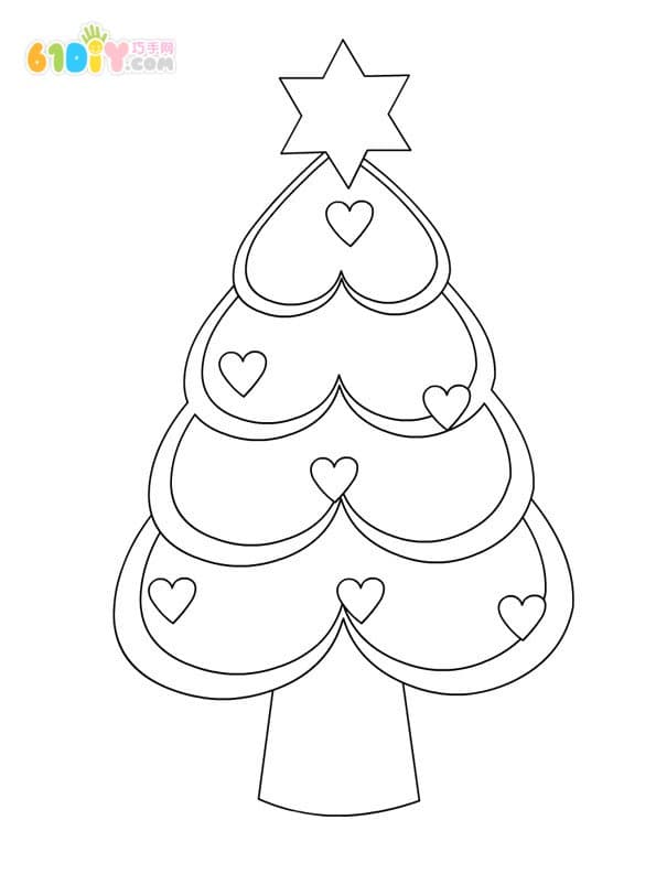 10款幼儿园圣诞树填色图_树木简笔画_巧巧手