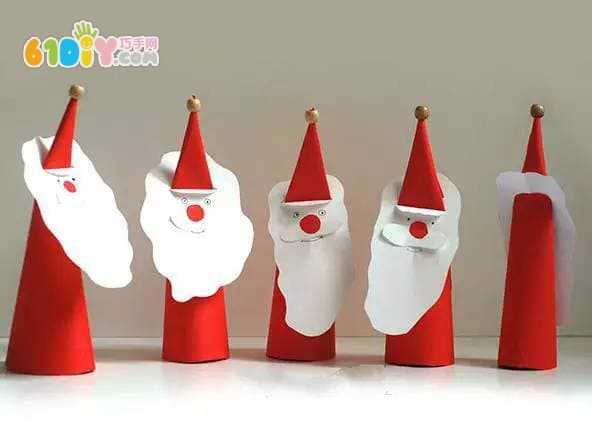 儿童制作可爱立体纸艺圣诞老人