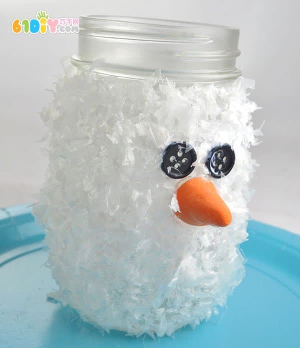 儿童制作玻璃瓶雪人灯笼
