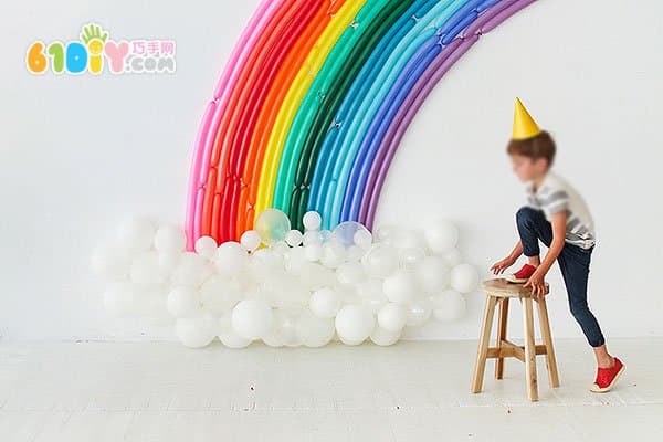 派对装饰气球创意DIY美丽彩虹