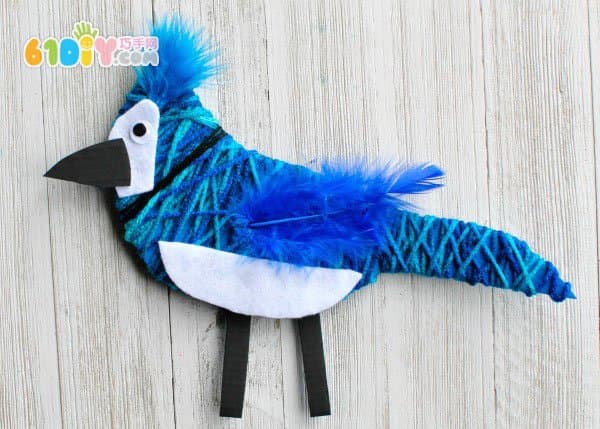 儿童手工 毛线纸板制作鹦鹉