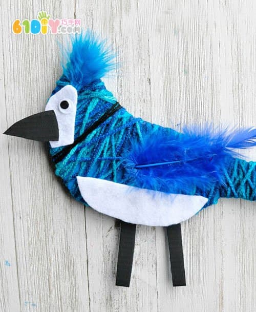 儿童手工 毛线纸板制作鹦鹉