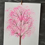 春天儿童创意绘画桃树