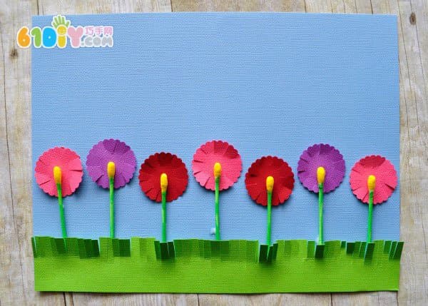 创意棉签DIY——春天的小花圃