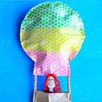 儿童小创意 泡泡膜印制作热气球