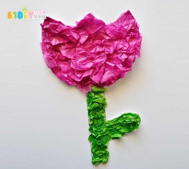 幼儿手工制作妇女节搓纸郁金香花