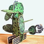 废纸板手工制作拼插仙人掌