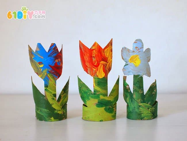 卷纸筒创意制作郁金香花和仙人掌