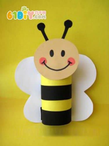 儿童手工制作可爱的纸筒小蜜蜂