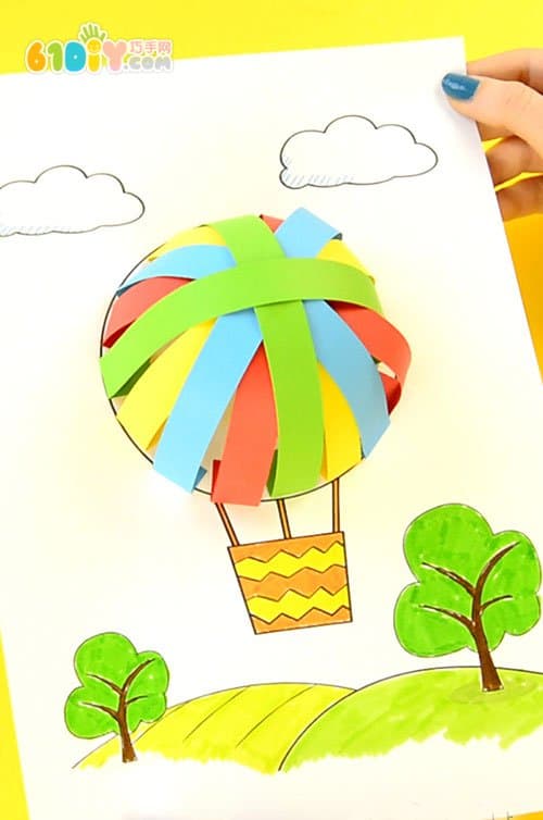 创意纸条变变变 立体热气球贴画