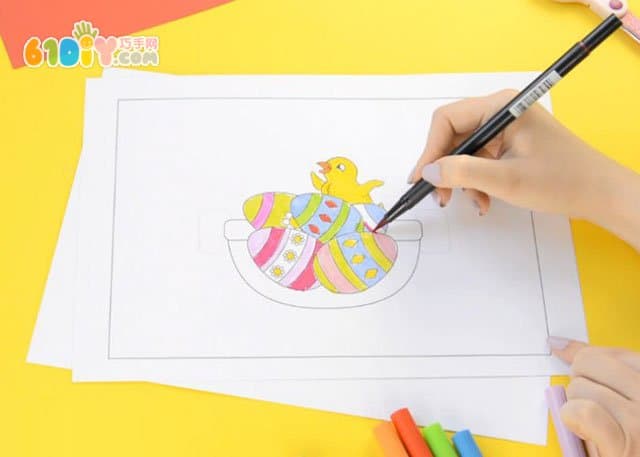 复活节立体彩蛋篮卡片制作方法和模板