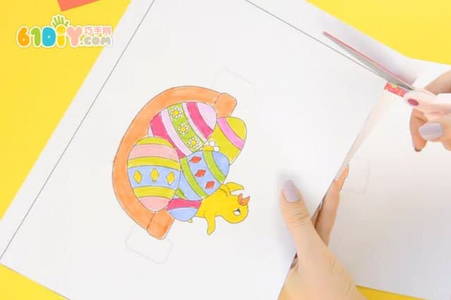 复活节立体彩蛋篮卡片制作方法和模板