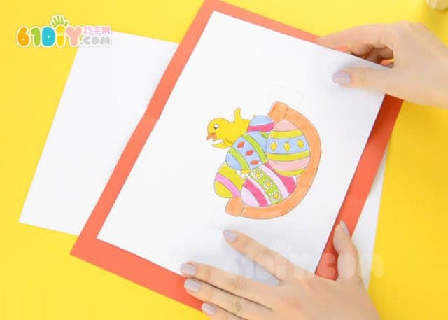 复活节立体彩蛋篮卡片制作方法和模板