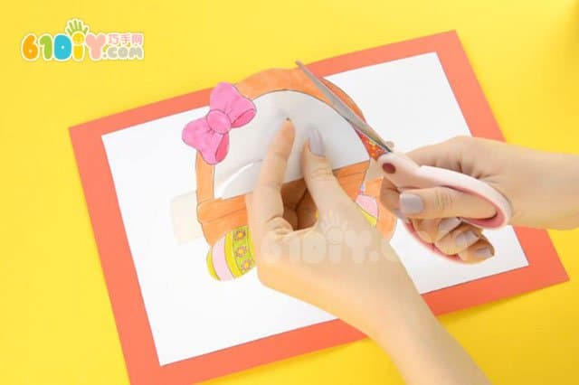 复活节立体彩蛋篮卡片制作方法和模板