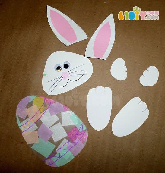 可爱的兔子贴画手工
