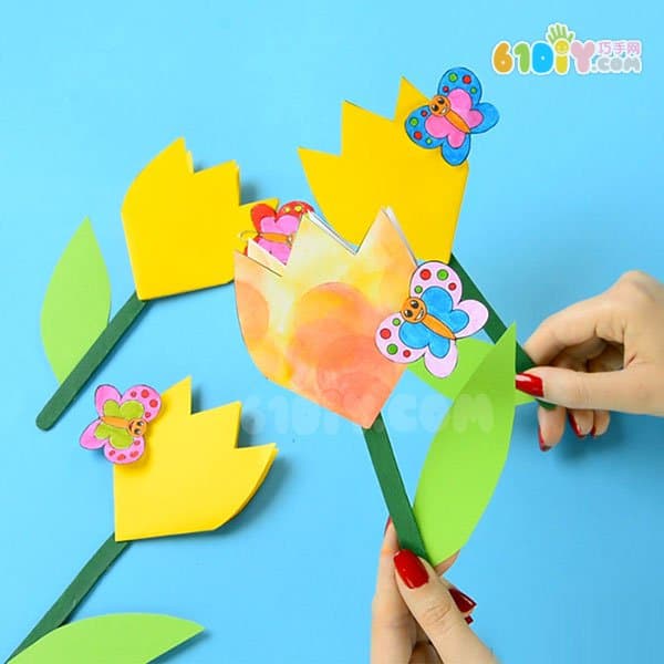 母亲节郁金香蝴蝶手工制作