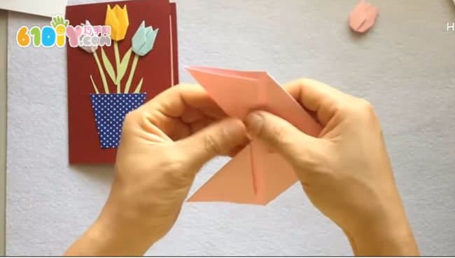 母亲节手工制作郁金香花盆卡