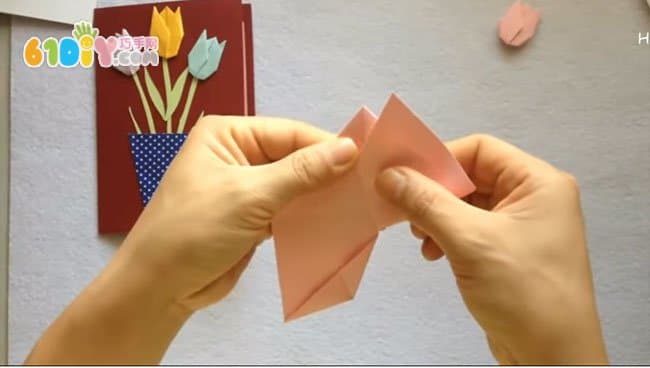 母亲节手工制作郁金香花盆卡