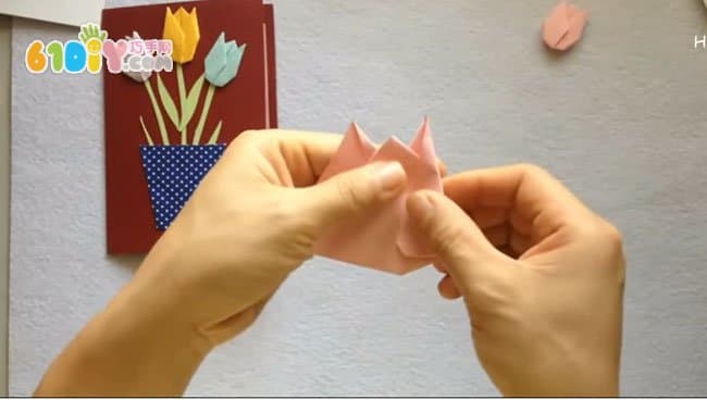 母亲节手工制作郁金香花盆卡