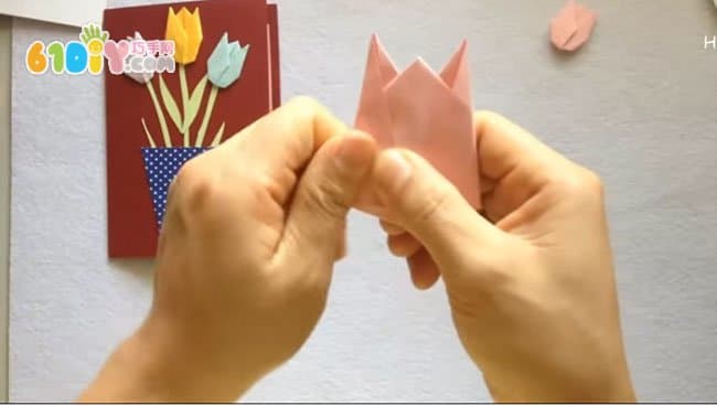 母亲节手工制作郁金香花盆卡