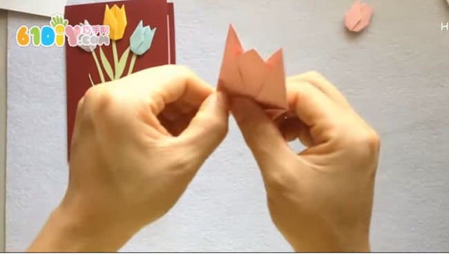 母亲节手工制作郁金香花盆卡