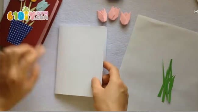 母亲节手工制作郁金香花盆卡