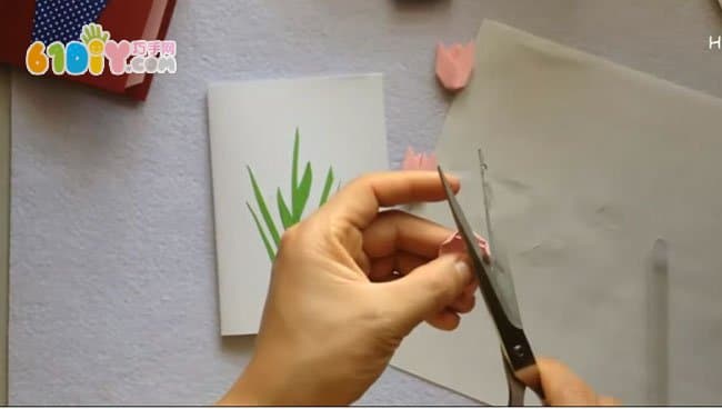 母亲节手工制作郁金香花盆卡