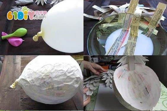 鸡蛋盒手工制作美丽的大公鸡
