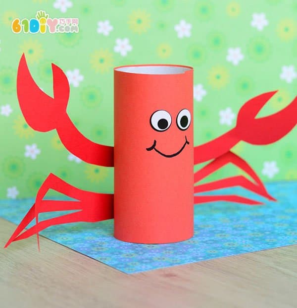 儿童手工制作卷纸芯大螃蟹